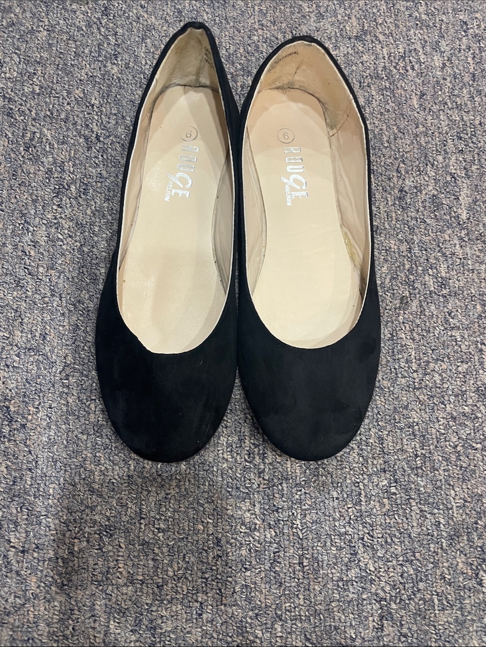 Rouge Helium Black Suede-Look Ballet Flats - Picture 3 of 4